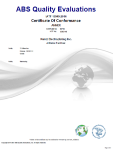 ABS Quality Evaluations - Certificate of Conformance - IATF 16949:2016