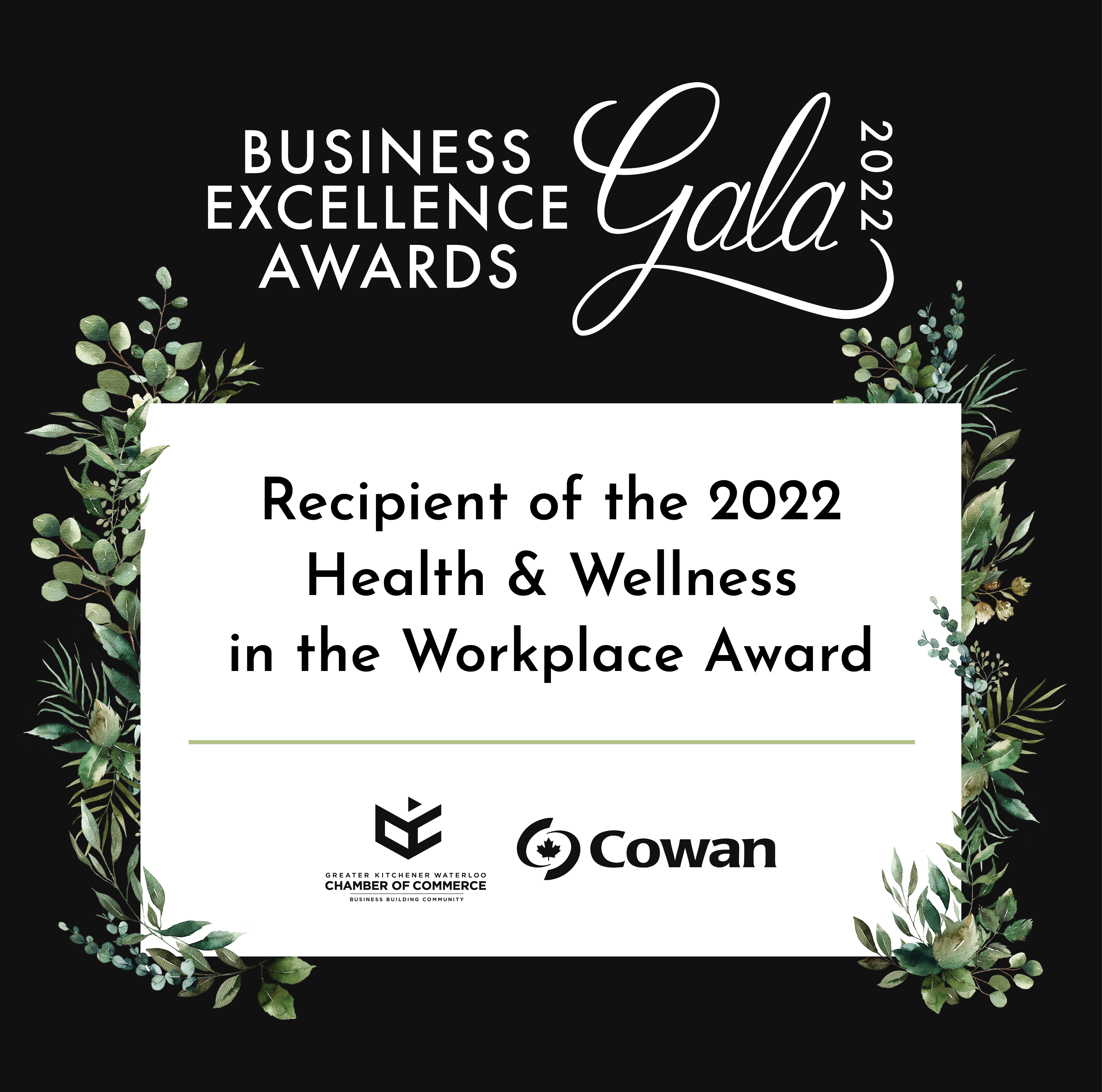 KEI receives the Health & Wellness in the Workplace Award at the 2022 Business Excellence Awards Gala!